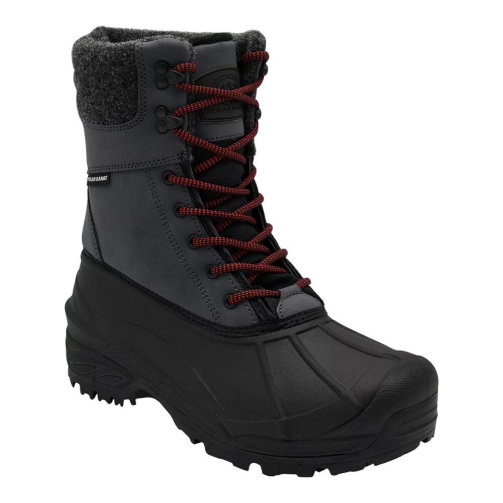 POLAR RANGE Men's Tasco Waterproof Cold Weather Snow Boot Gray Size 9